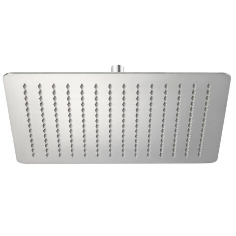 Eckige Regenbrause aus poliertem Edelstahl, extraflach 2 mm, 400 x 400 mm
