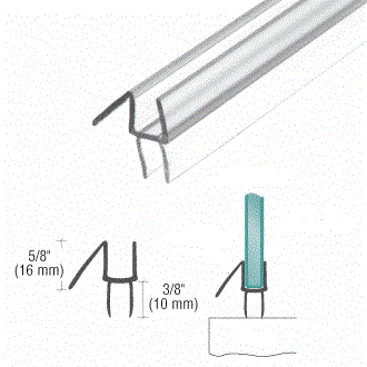 Polycarbonat-Duschdichtung mit doppelter Dichtlippe und Wasserabweiser – Für 6 oder 8 mm Glas – Art.Nr. 956/914