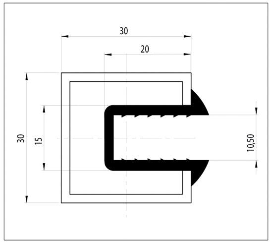 Walk-in Pfosten-Set Typ Vigo – Vertikale Stabilisierung für freistehende Glasscheiben – Ø 30 mm – Art.Nr. BO521543
