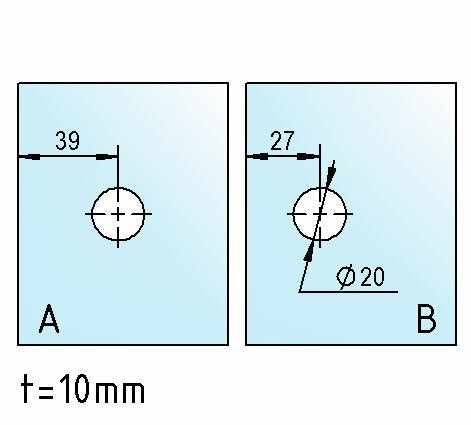 Glasbearbeitung Winkelverbinder Glas-Glas 90° für 10 mm Glas