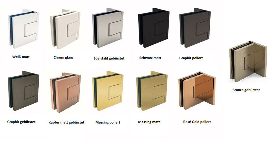 Bellagio Pendeltürband 90° Glas-Wand BEL344 – 50 kg, 8/10 mm ESG, 11 Oberflächen