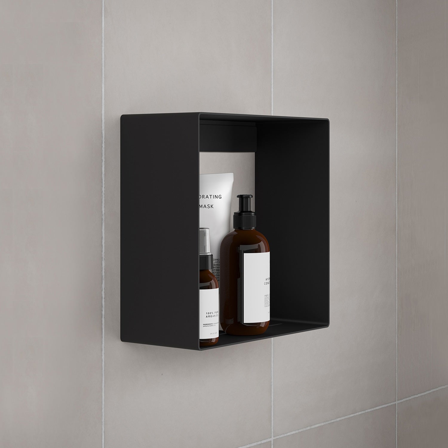 Duschregal Aluminium Schwarz 250 × 250 mm – stilvoll und funktional