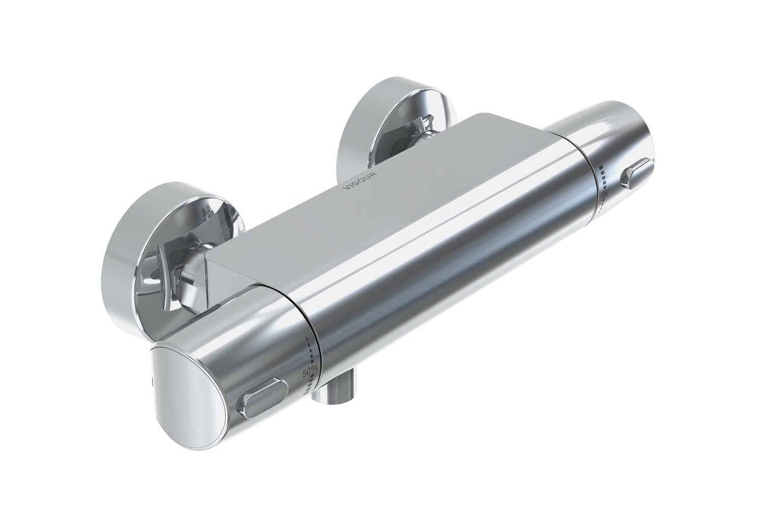 VIGOUR Brausethermostat derby Safe-Tec | 38°C Verbrühschutz | Aufputz | Chrom