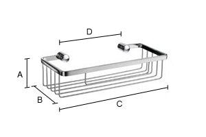 SIDELINE Design Duschkorb, 250 × 110 mm, Chrom poliert, DK2001