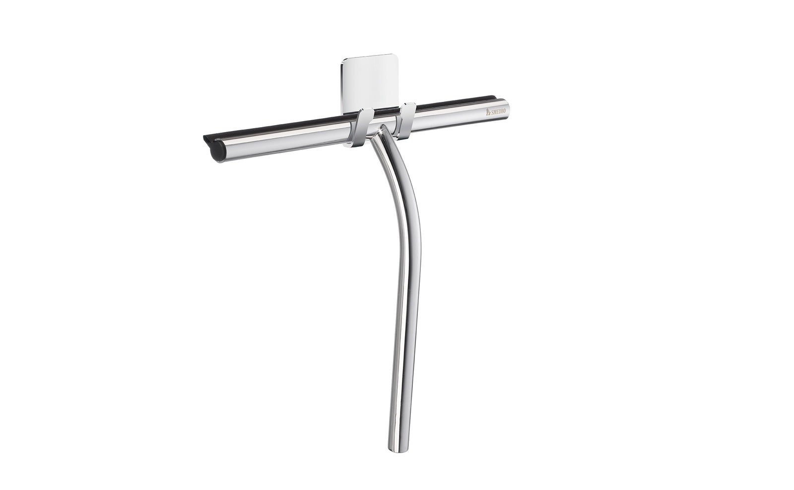 Duschabzieher mit Wandhalter Edelstahl - Chrom oder Schwarz matt, 240 × 210 mm