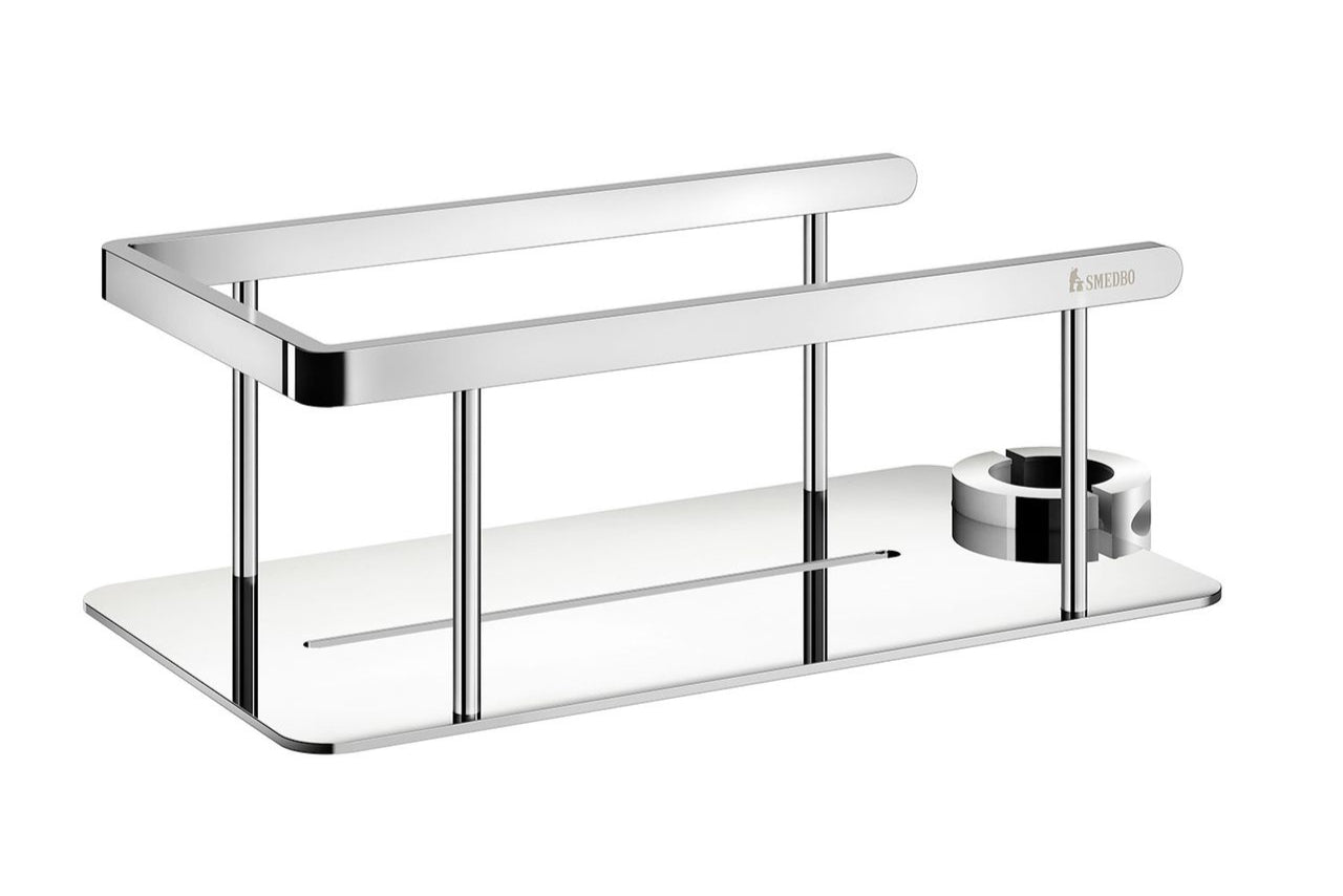 Duschkorb für Brausestange 200 x 110 mm – Massives Messing, Ø 18-25 mm, bohrenfrei – Art.Nr. DK3008