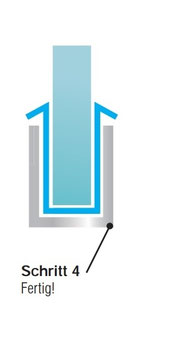 Alu U-Profil mit L-Vinyl und Kederstab, silikonfreie Befestigung für 8 oder 10 mm Glas – Art.Nr. DUC