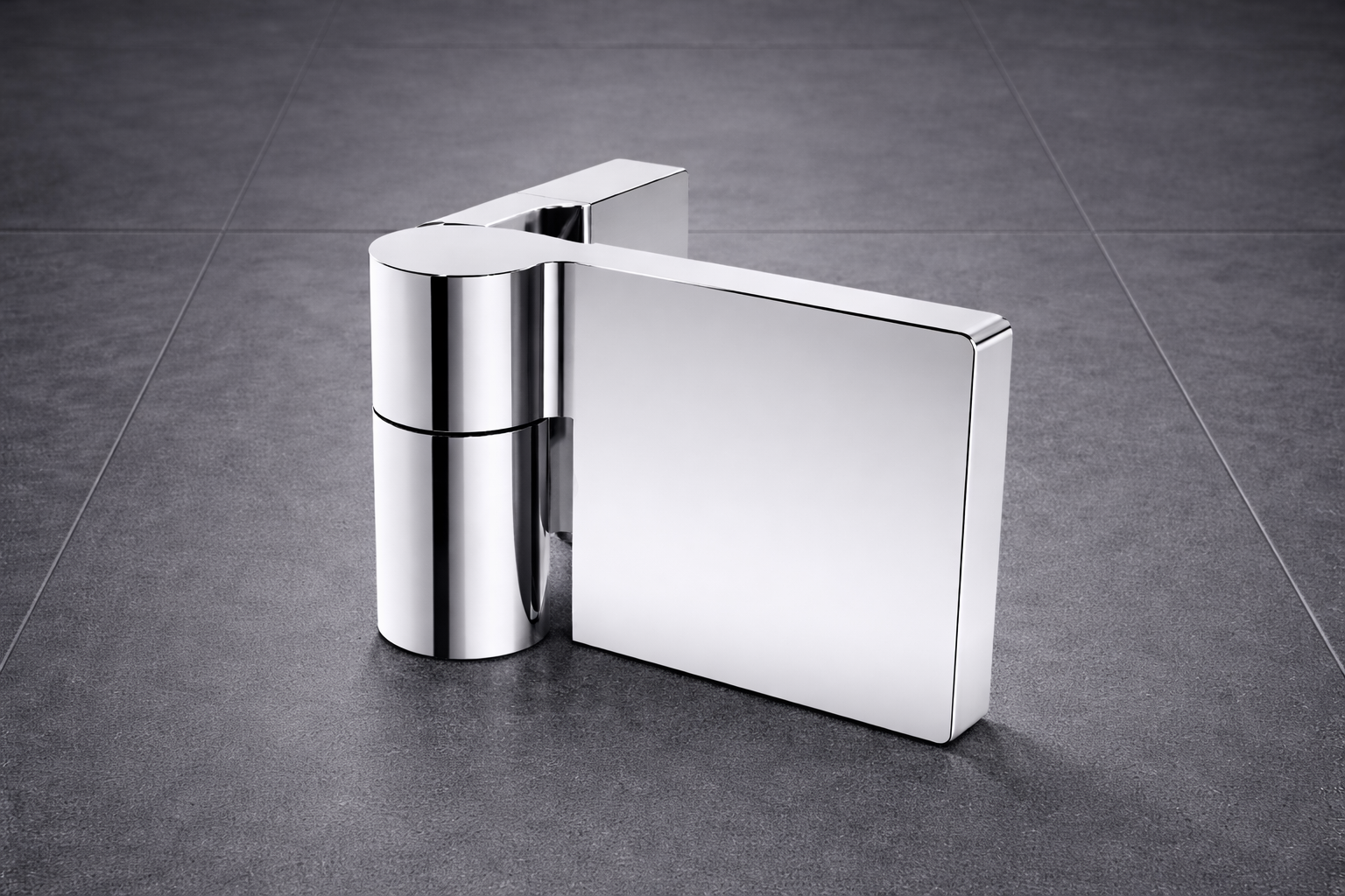 Lugano Scharnier Glas-Wand 90° Hebe-Senk, flächenbündig, Massivmessing, 8/10 mm ESG, Art.Nr. LUG044