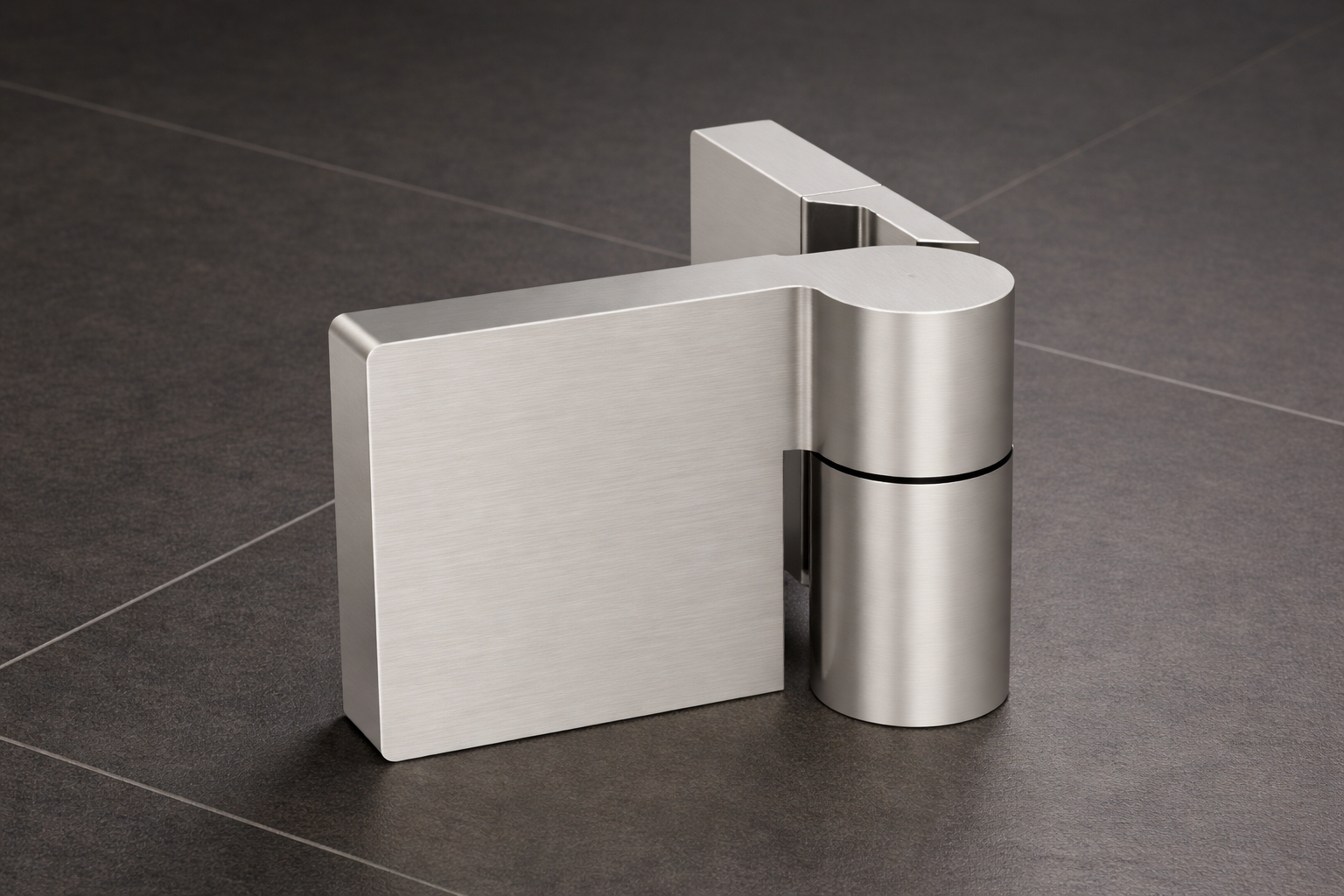 Lugano Scharnier Glas-Wand 90° mit Hebe-Senk-Funktion – 8-10 mm, flächenbündig – Art.Nr. LUG044