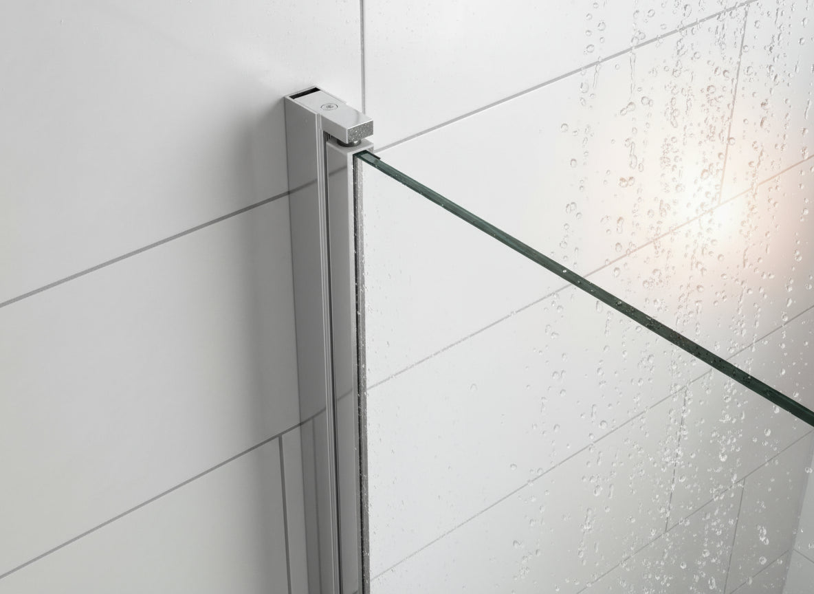 Drehbares Duschtür-Wandprofil Typ Emily – Hebe-Senkmechanik für 6 mm ESG – 180° Pendeltür – Art.Nr. 410901