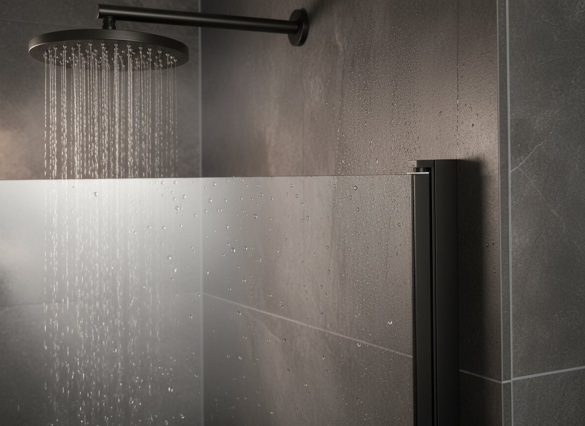 Drehbares Duschtür-Wandprofil Typ Emily – Hebe-Senkmechanik für 6 mm ESG – 180° Pendeltür – Art.Nr. 410901