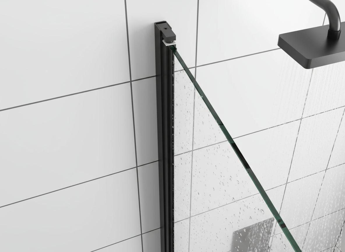 Drehbares Duschtür-Wandprofil Typ Emily – Hebe-Senkmechanik für 6 mm ESG – 180° Pendeltür – Art.Nr. 410901