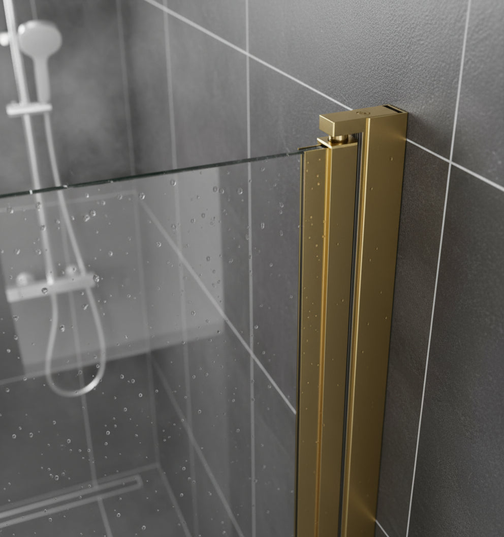 Drehbares Duschtür-Wandprofil Typ Emily – Hebe-Senkmechanik für 6 mm ESG – 180° Pendeltür – Art.Nr. 410901