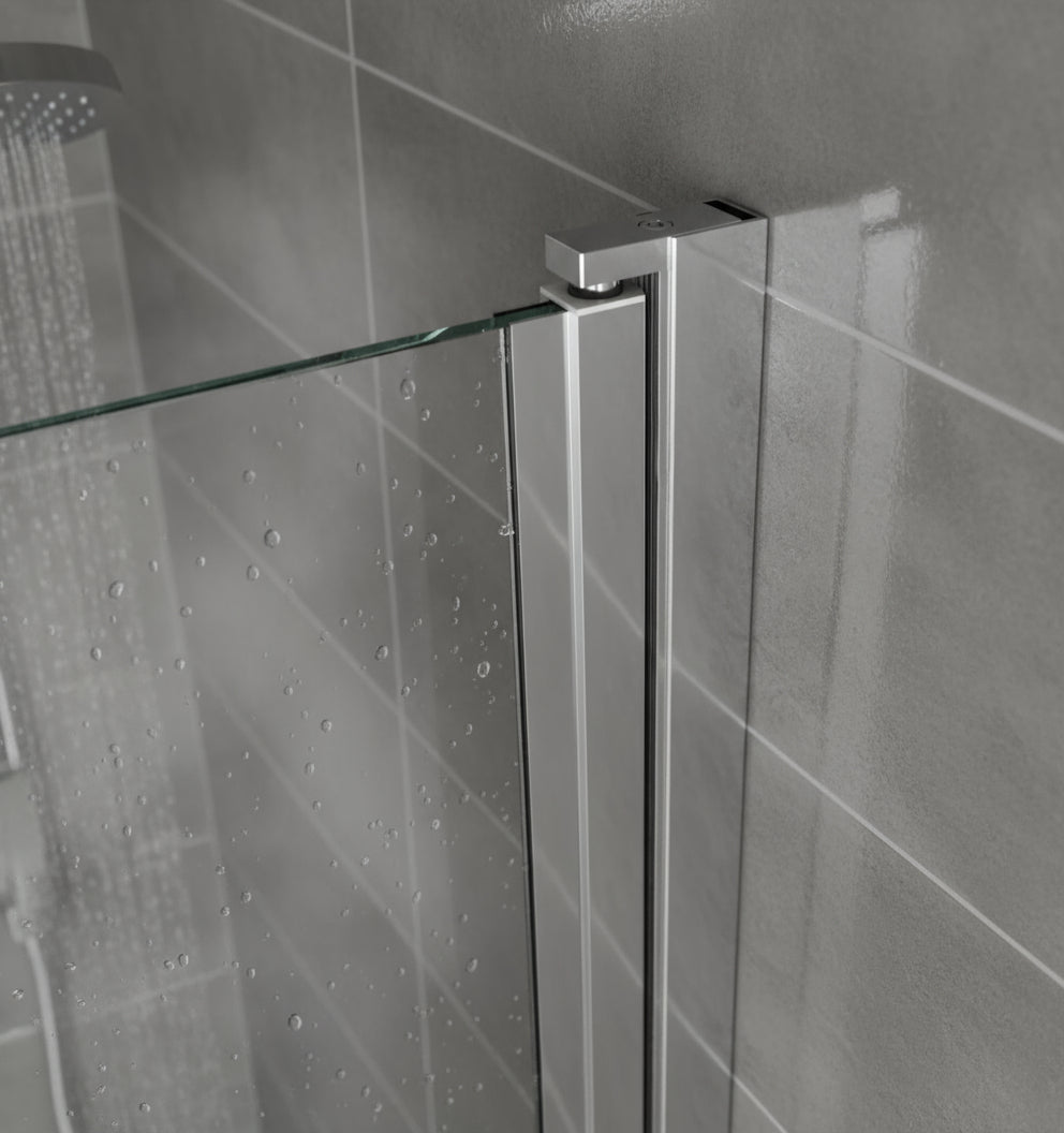 Drehbares Duschtür-Wandprofil Typ Emily – Hebe-Senkmechanik für 6 mm ESG – 180° Pendeltür – Art.Nr. 410901