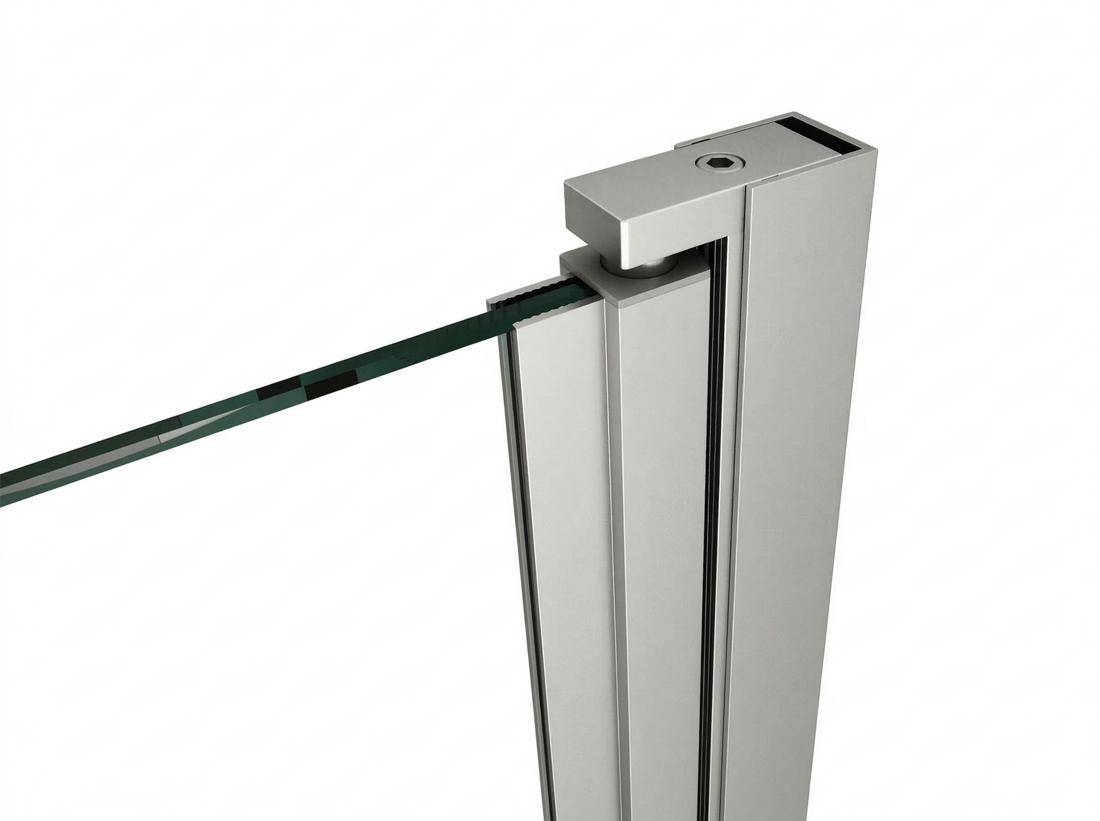 Drehbares Wandprofil Emily Hebe-Senk 41.0901 – für 6 mm ESG, 180° Pendeltür, in 4 Oberflächen