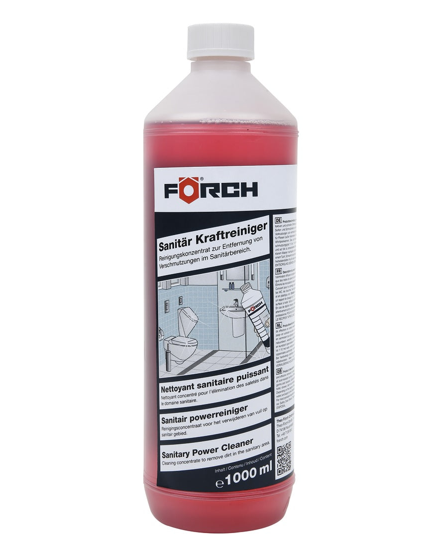 Stark saures Sanitär Reinigungs-Konzentrat für Duschglas, kraftvoll gegen Kalk- und Wasserstein, hochkonzentriert, 1 Liter