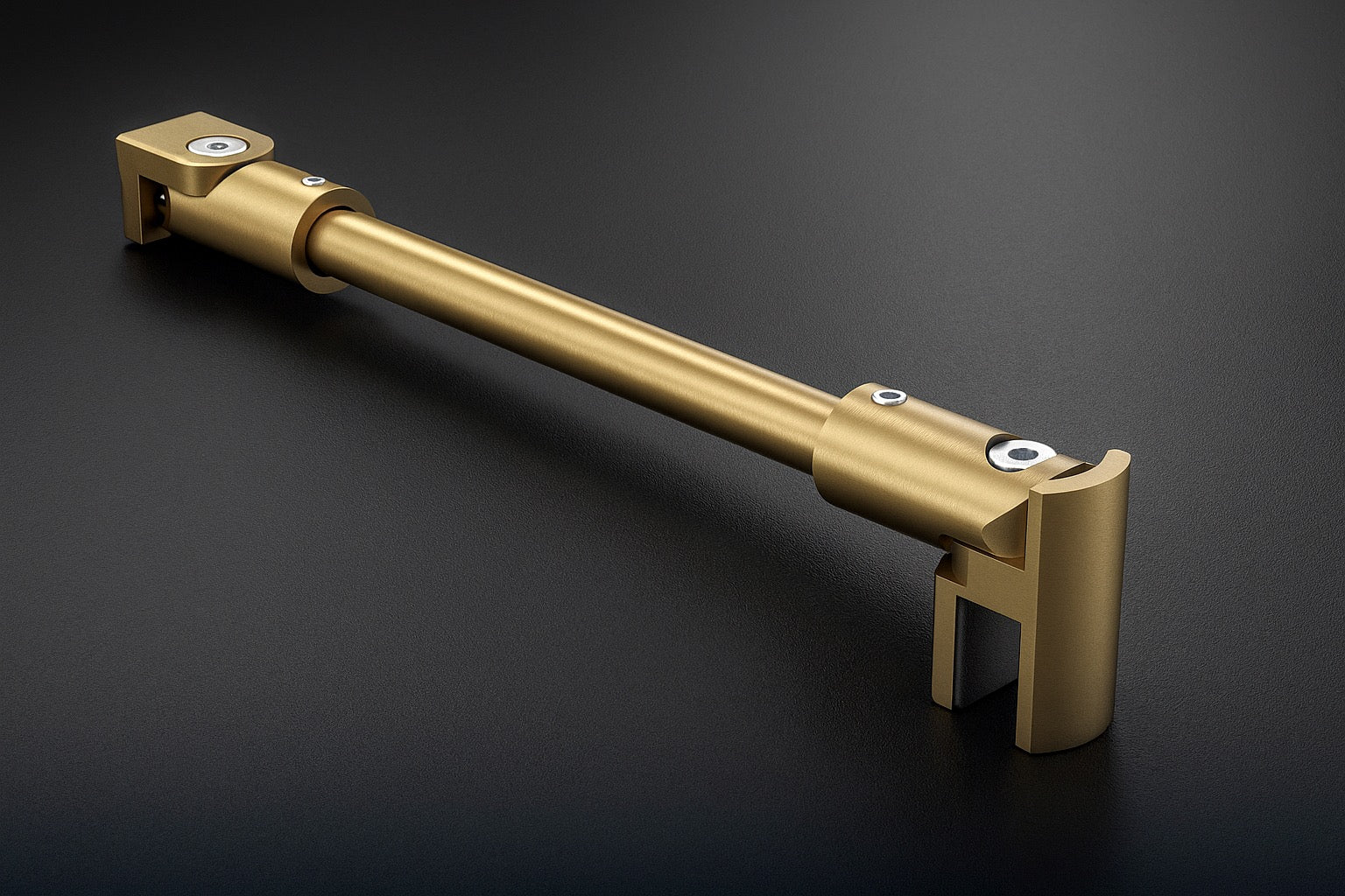 Stabistangen-Set rund, goldfarbig, Glas-Wand, 12 mm