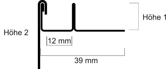 Slimline U-Winkelprofil GPDU mit Gefällekeil – Edelstahl K220, 116/166/200 cm