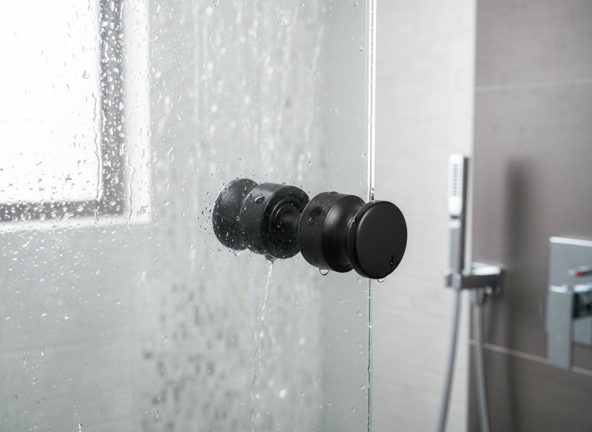 Dusch-Türknopf V2A – für 8–12 mm Glasstärke, Art.Nr. 102