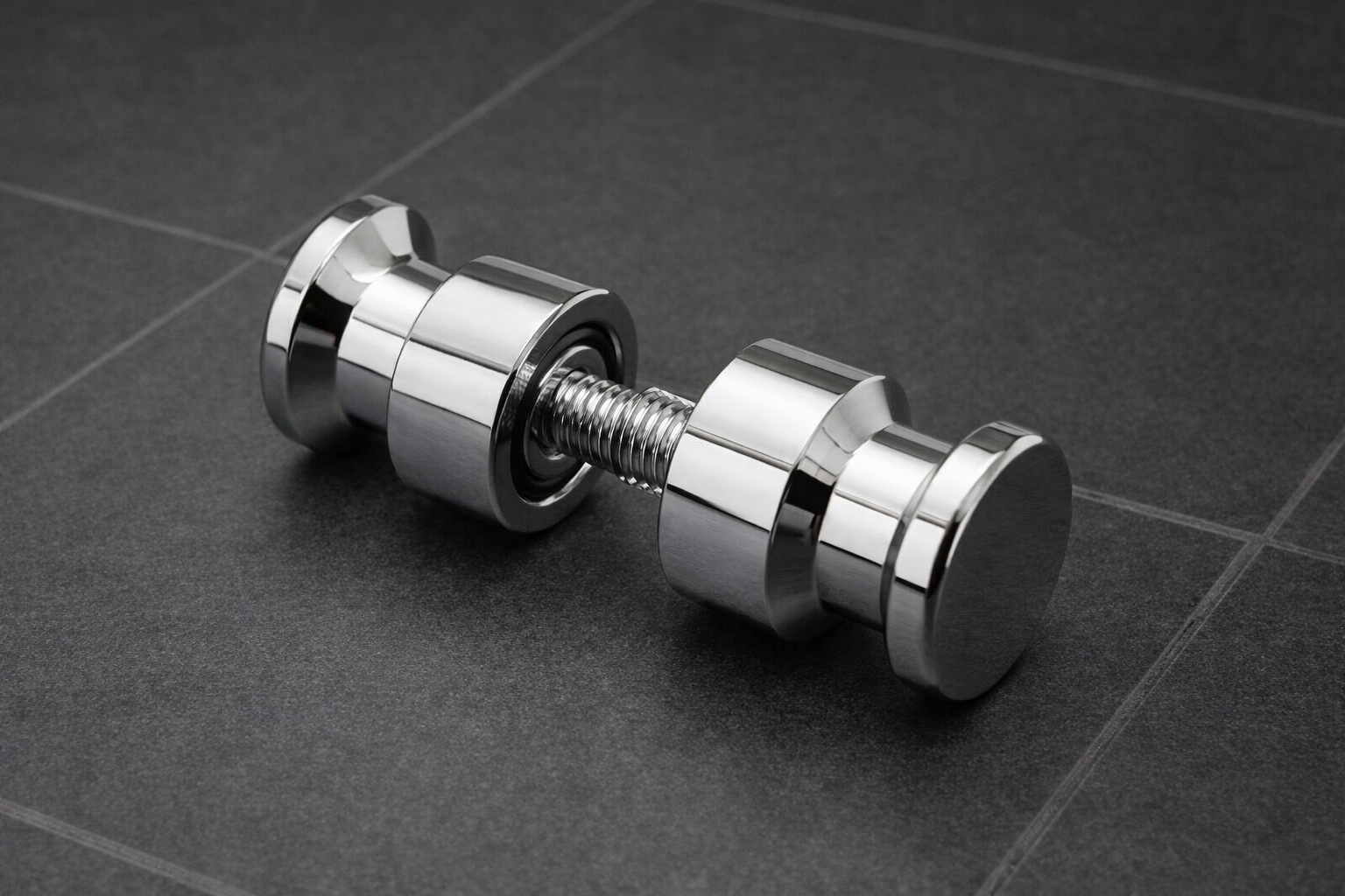 Dusch-Türknopf 102 – V2A Edelstahl zierlich Ø 26 mm, 8–12 mm Glas