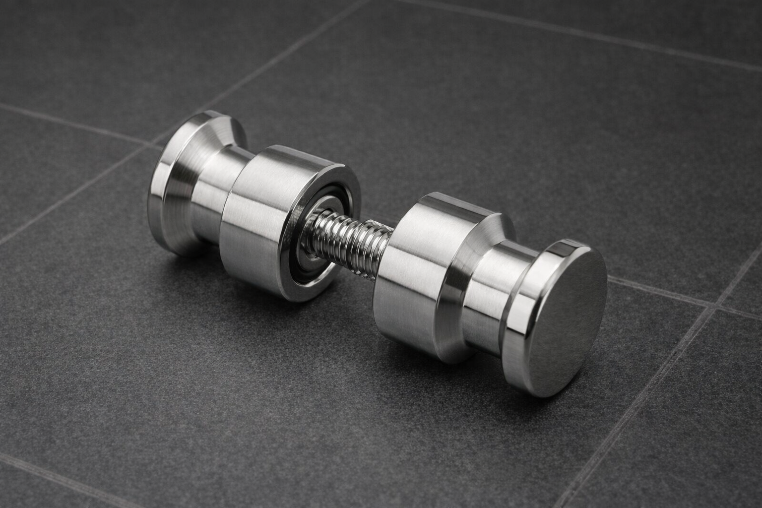 Dusch-Türknopf 102 – V2A Edelstahl zierlich Ø 26 mm, 8–12 mm Glas