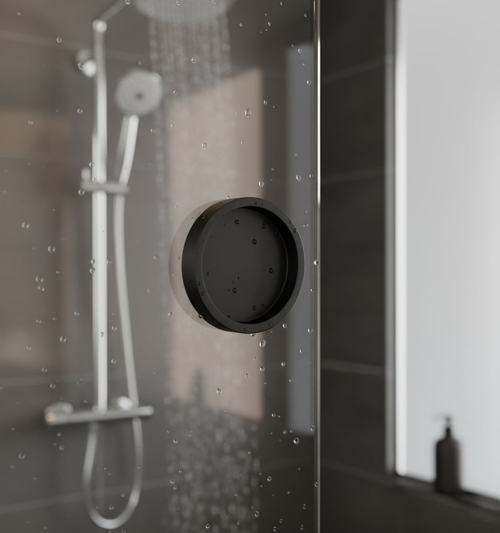 Griffmuschel aus Edelstahl für Glastüren, selbstklebend, Ø 65 mm / 55 mm