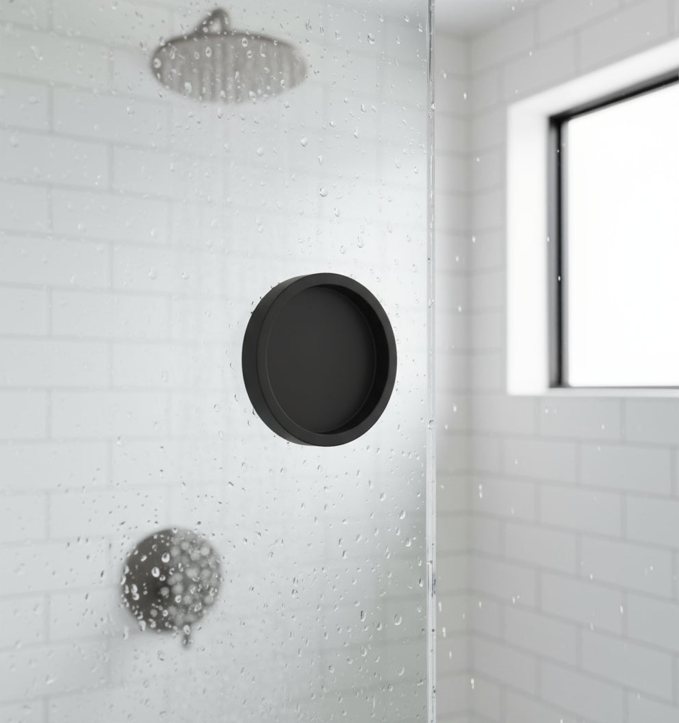 Griffmuschel aus Edelstahl für Glastüren, selbstklebend, Ø 65 mm / 55 mm