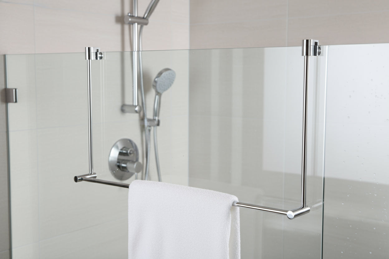 Smedbo Handtuchhalter 1-reihig, für Glasduschwand, zur Befestigung an Glaskante, Art.Nr. DK3101