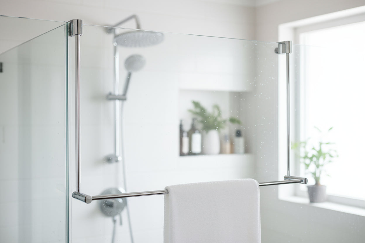 Smedbo Handtuchhalter 1-reihig, für Glasduschwand, zur Befestigung an Glaskante, Art.Nr. DK3101