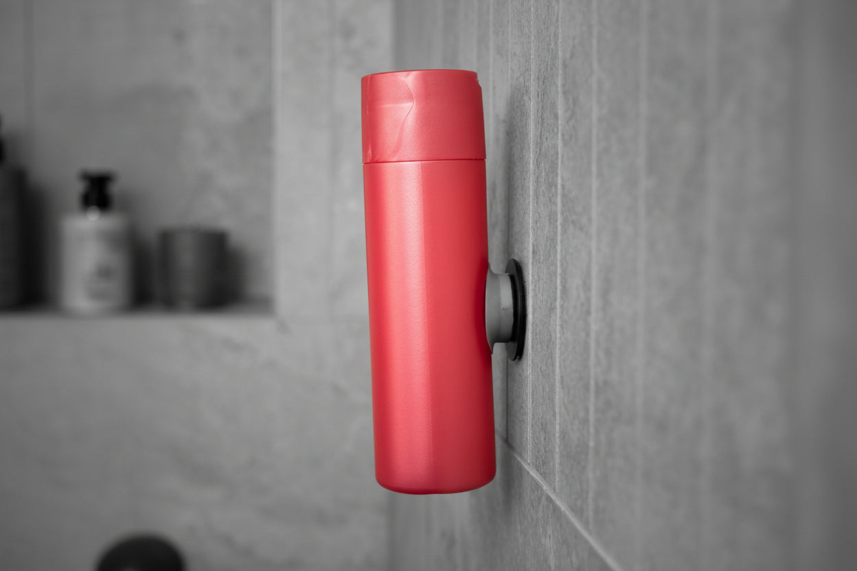 Die magnetische Aufhängung für Duschgel und Shampoo an Wandplatte, Typ MagSpike