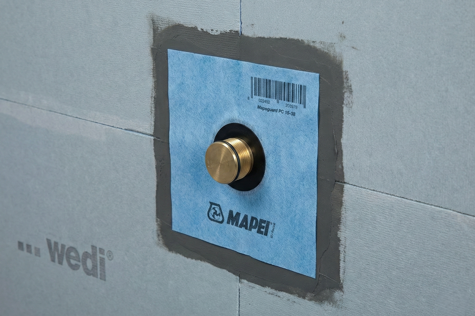 Mapei Dichtmanschette Wand – 15-38 mm, 15x15 cm, EMICODE EC1 Plus – Art.Nr. 2854325