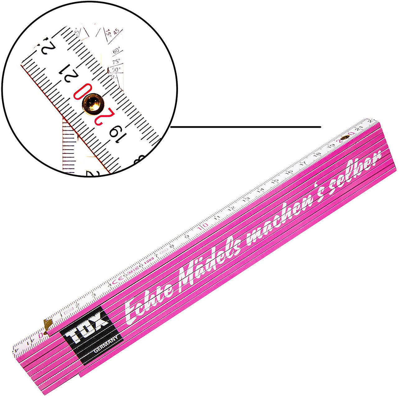 TOX Meterstab farbenfroh – 2 m mit Winkelmessfunktion