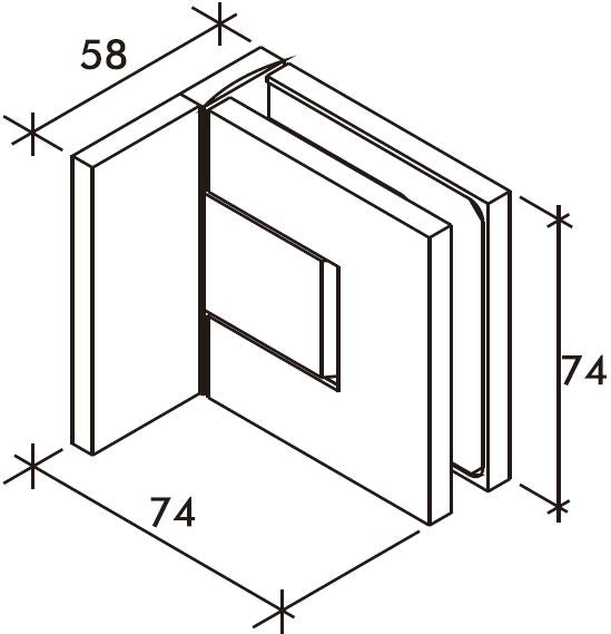 Nobiallo Pendeltürband 90° Glas-Wand Hebe-Senk – 50 kg, 8/10 mm ESG