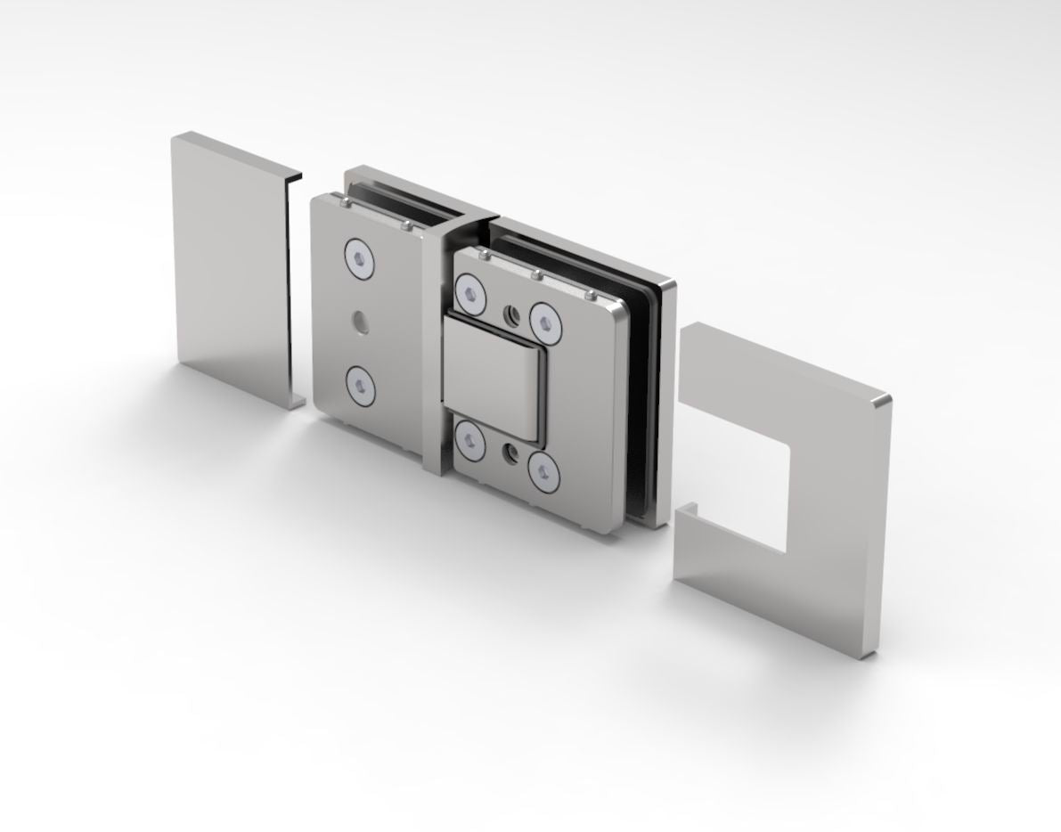 Pendeltürband mit Hebe-Senk Funktion 180°, Glas-Glas Scharnier, Typ Nobiallo