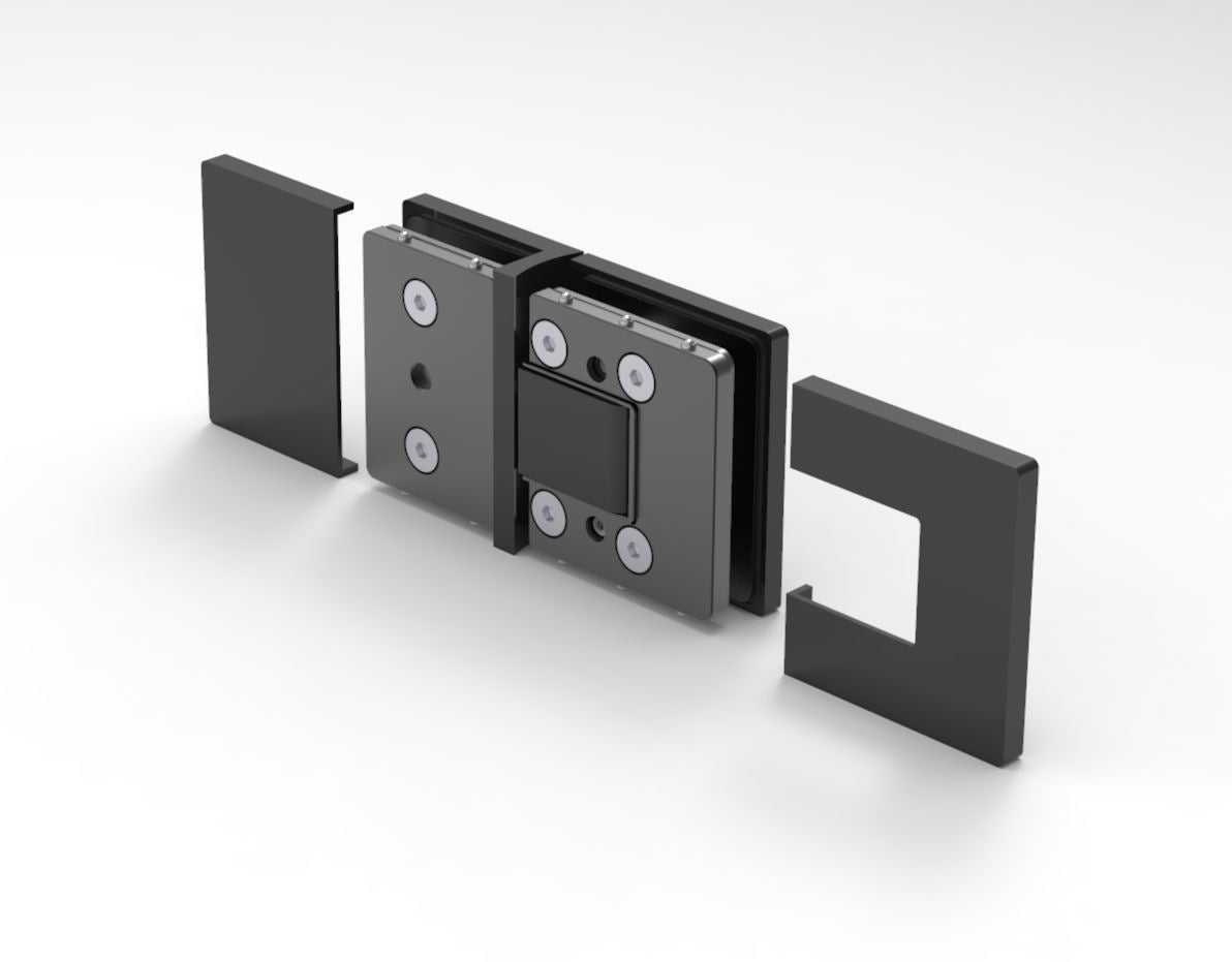Pendeltürband mit Hebe-Senk Funktion 180°, Glas-Glas Scharnier, Typ Nobiallo