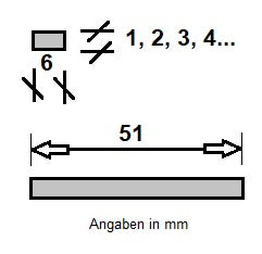 Transparente Unterlagen für rahmenlose Glasduschen – 6 x 51 mm, für 6/8/10 mm Glas
