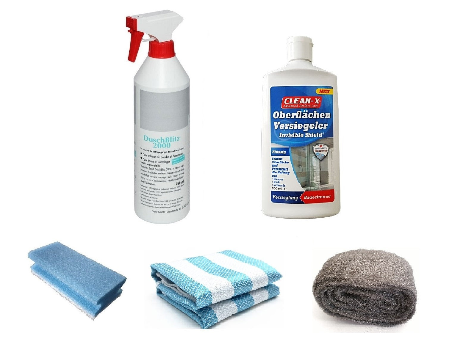 Top Reinigungs- und Schutz-Set für Duschglas – Intensivreiniger inkl. Oberflächen-Versiegeler – Art.Nr. 101123