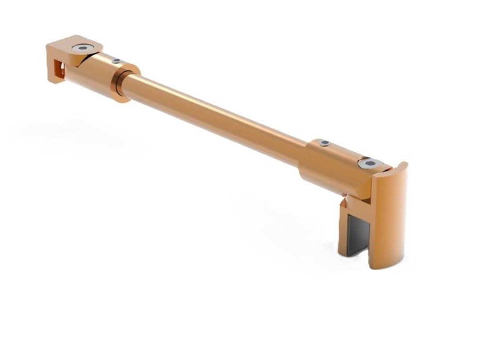 Stabistangen-Set rund, Farbe: Kupfer, Glas-Wand, flexibel einstellbar, 12 mm Rohr, Art.Nr. S1212SET