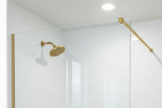 Rundes Stabistangen-Set Glas-Wand 1200 mm – Ø 12 mm, flexibel einstellbar für 8-10 mm Glas – Art.Nr. S1212SET