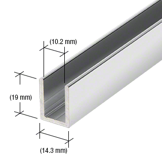 Alu-U-Wandprofil, Farbe: Chrom glanz, zur innenseitigen Silikonverklebung, Art.Nr. SDCD38/12