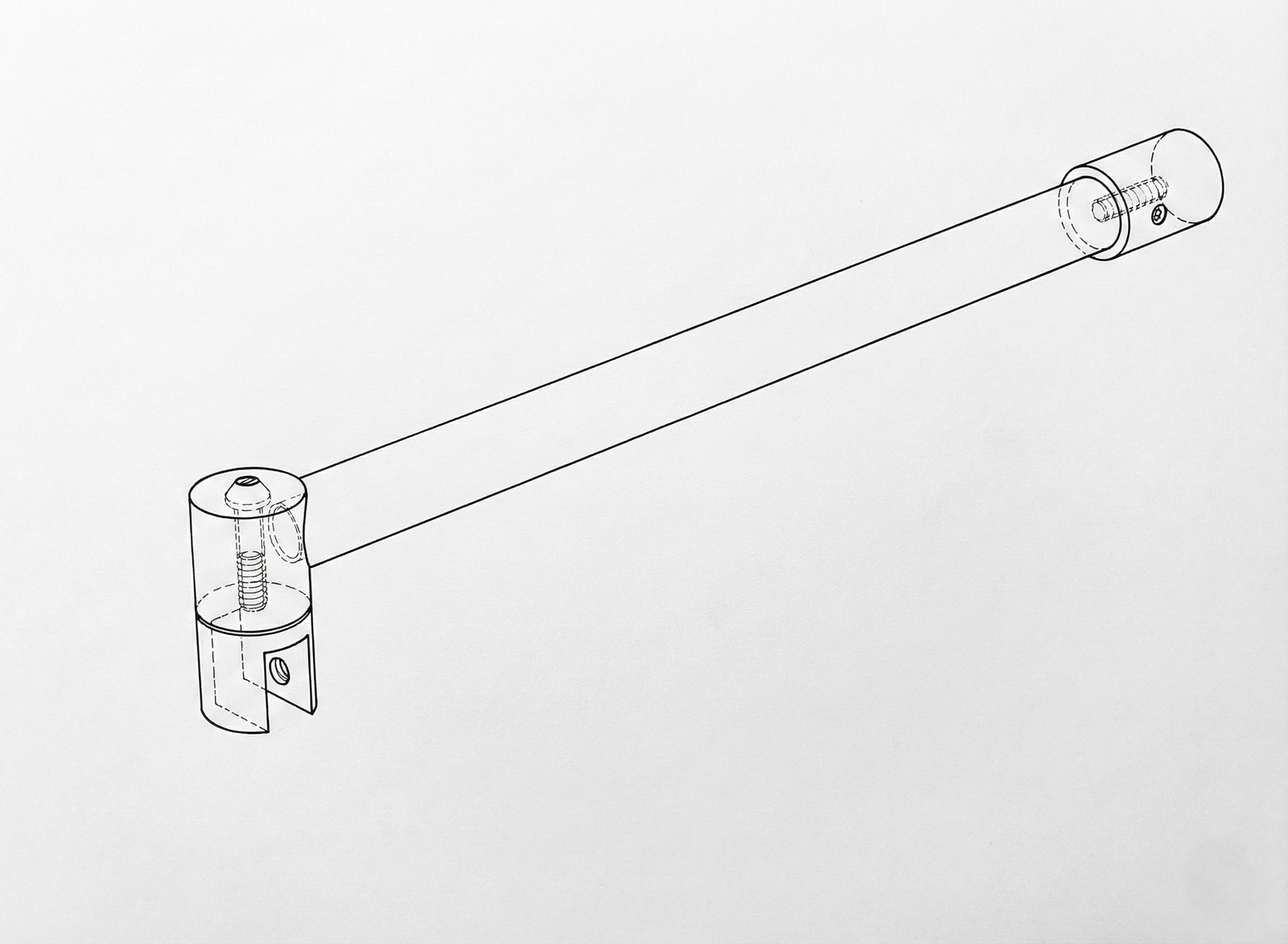 Edelstahl Stabistangen-Set Glas-Wand 90°, Ø 19 mm, für 8-10 mm Glas, Art.Nr. SE1912SET