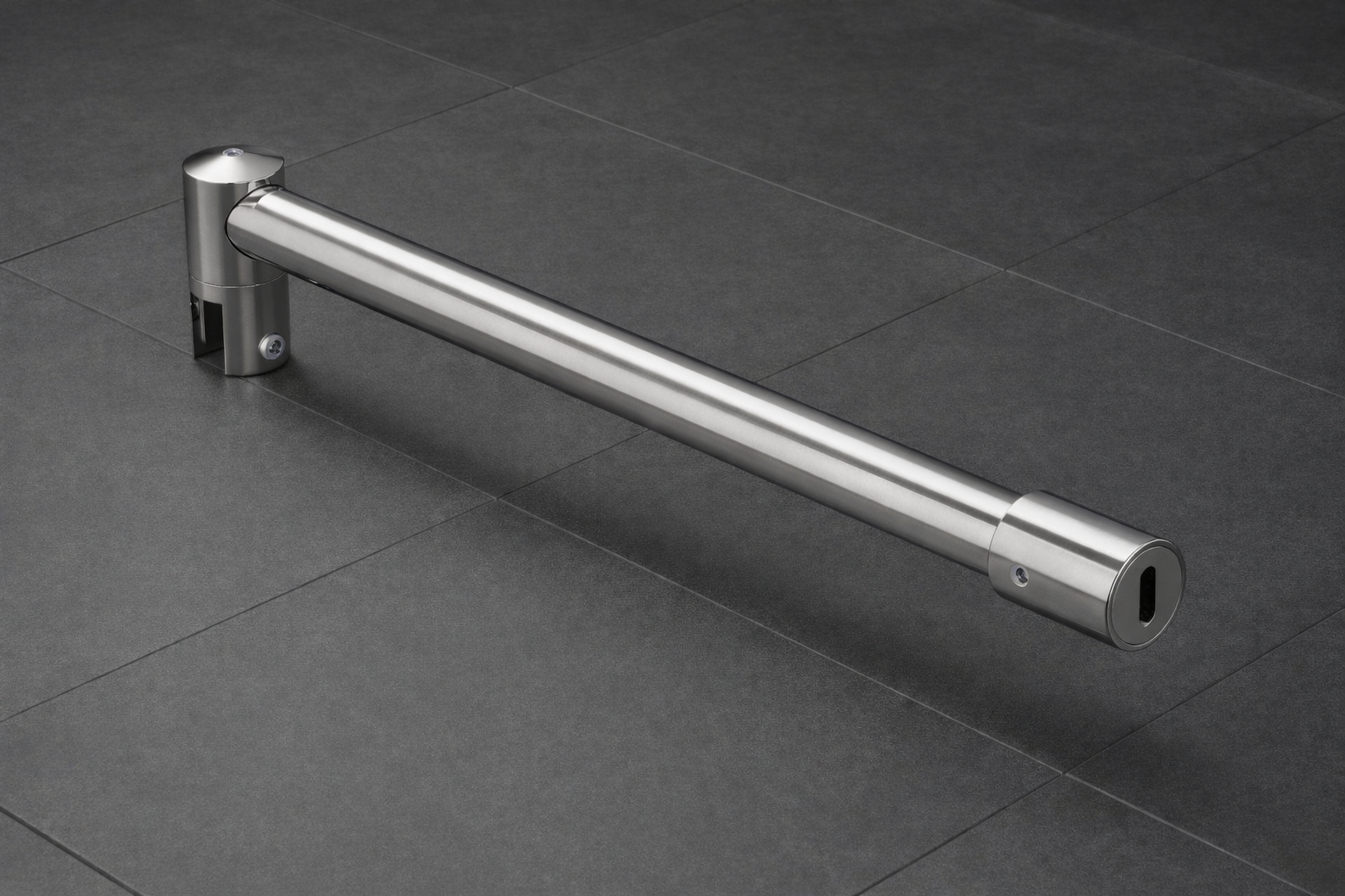 Edelstahl Stabistangen-Set Glas-Wand 90°, Ø 19 mm, für 8-10 mm Glas, Art.Nr. SE1912SET