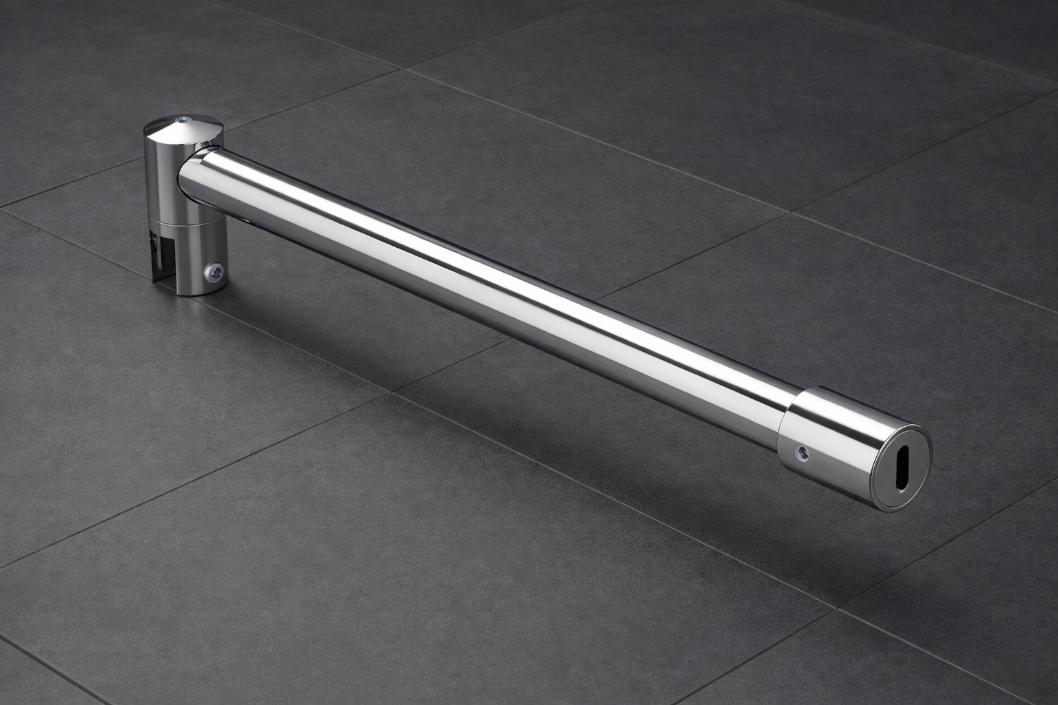 Edelstahl Stabistangen-Set Glas-Wand 90°, Ø 19 mm, für 8-10 mm Glas, Art.Nr. SE1912SET