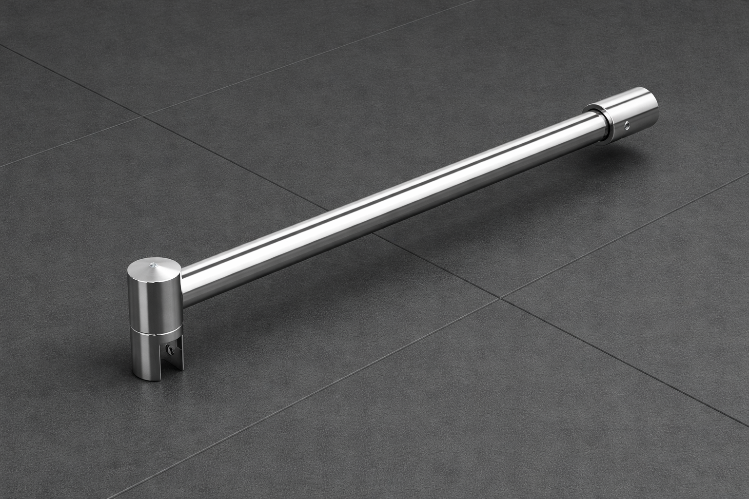 Edelstahl Stabistangen-Set Glas-Wand 90°, Ø 19 mm, für 8-10 mm Glas, Art.Nr. SE1912SET