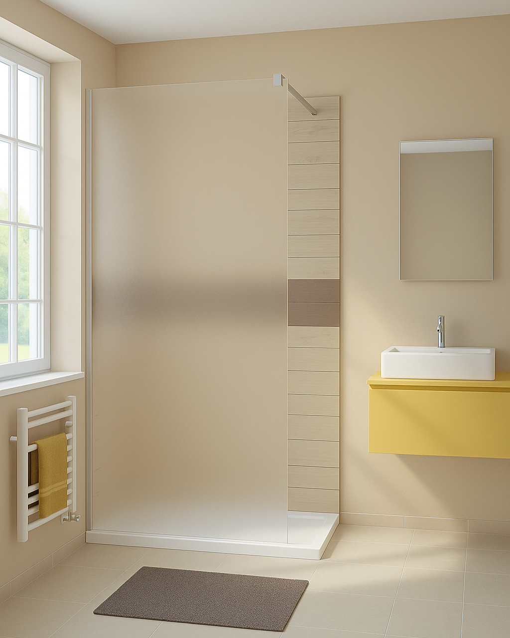 Kristhal Satinato Einscheiben-Sicherheitsglas (ESG) für Duschtrennwände