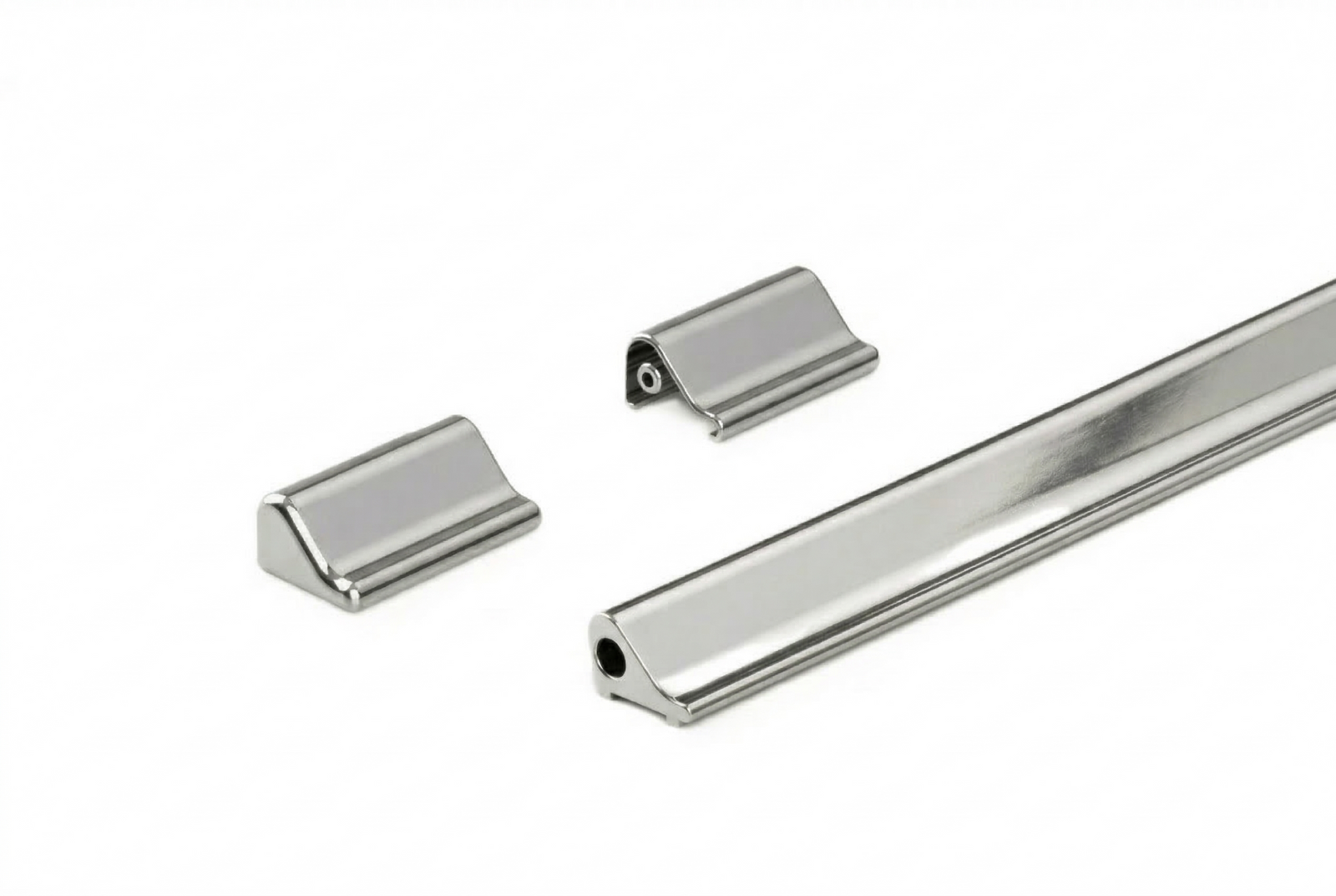 Set Nischendusche 8535 – Profil mit Endkappen, 90 oder 186 cm, Chrom oder Weiß