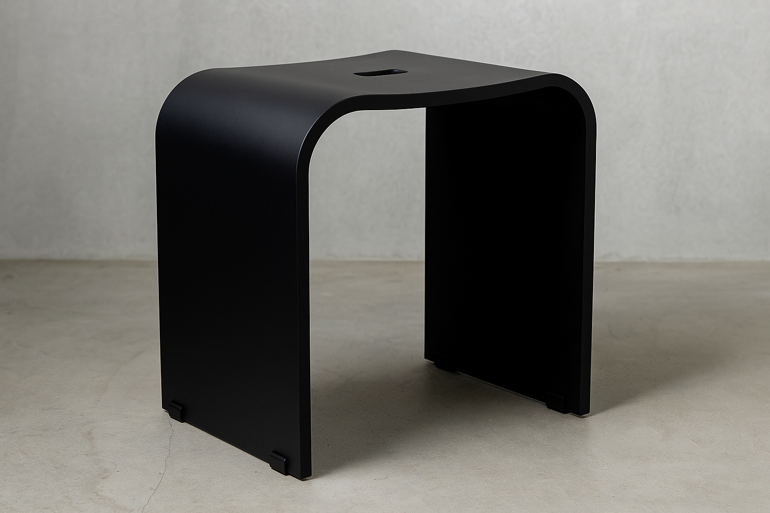 Smedbo LIVING Duschhocker 407 – Plexiglas, rutschsicher, 44 cm Sitzhöhe – Schwarz oder Weiß matt