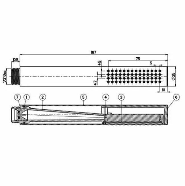 Vigour individual 4.0 Stabhandbrause, 1-strahlig, schlankes Design, Messing, Art.Nr. V4STABHB
