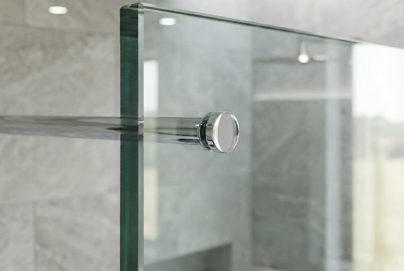 Stabistange-Set für Glasdusche – Glas-Wand, 19 mm Edelstahlrohr für Glasbohrung, Art.-Nr. TUBE