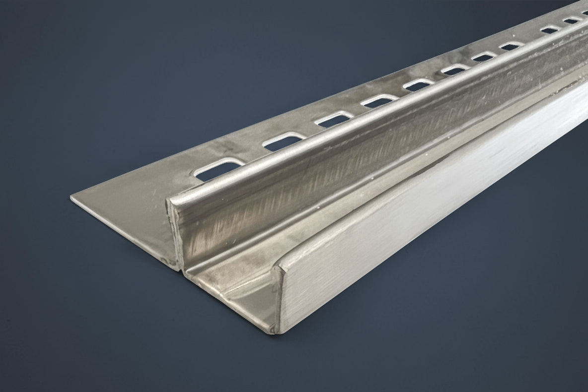 Fliesen-U-Winkelprofil "Slimline" Edelstahl K220 gebürstet – Für 8 und 10 mm Glas – Art.Nr. UEK220